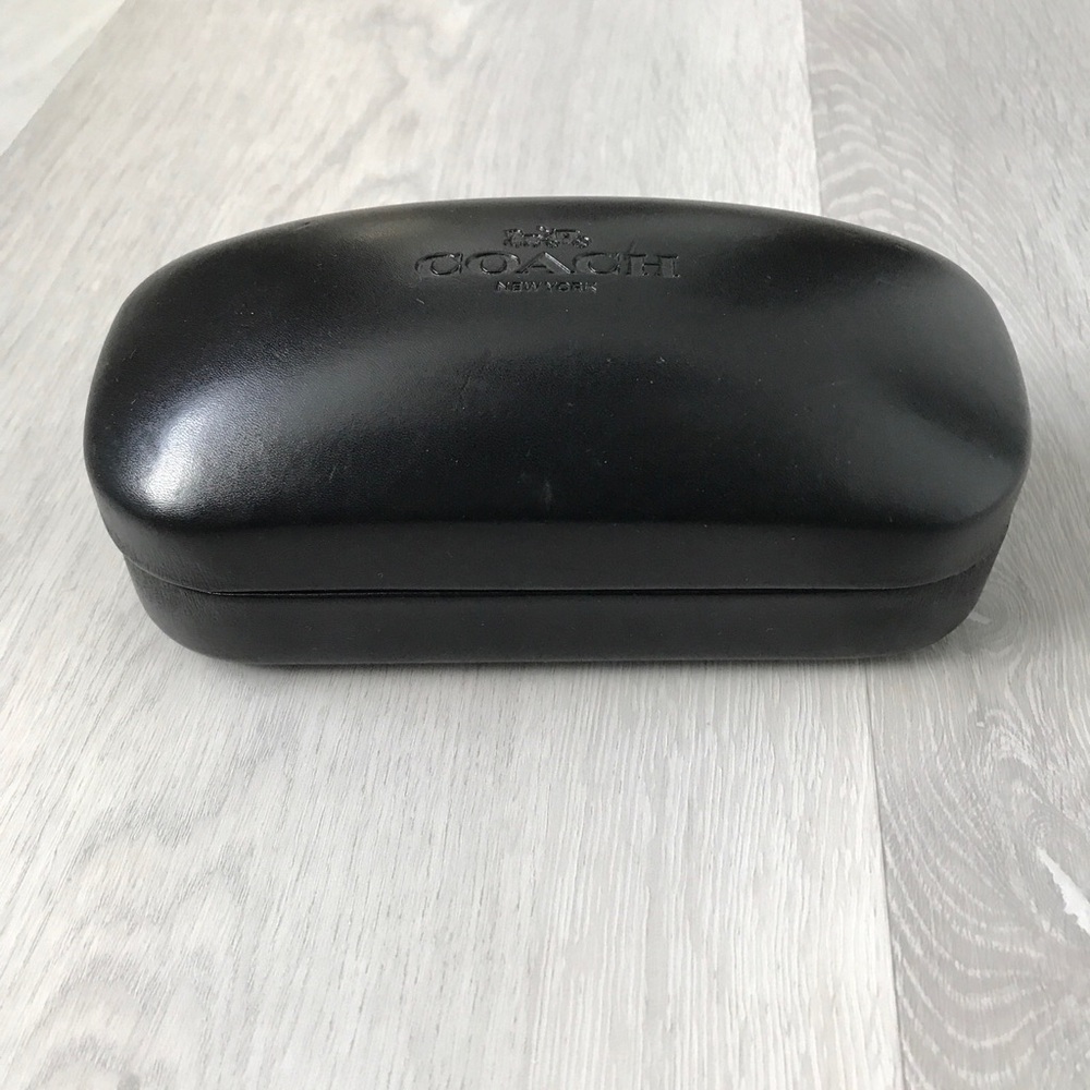 COACH BLACK SUNGLASS CASE HARDE CLAM SHELL STORAGE TRAVEL